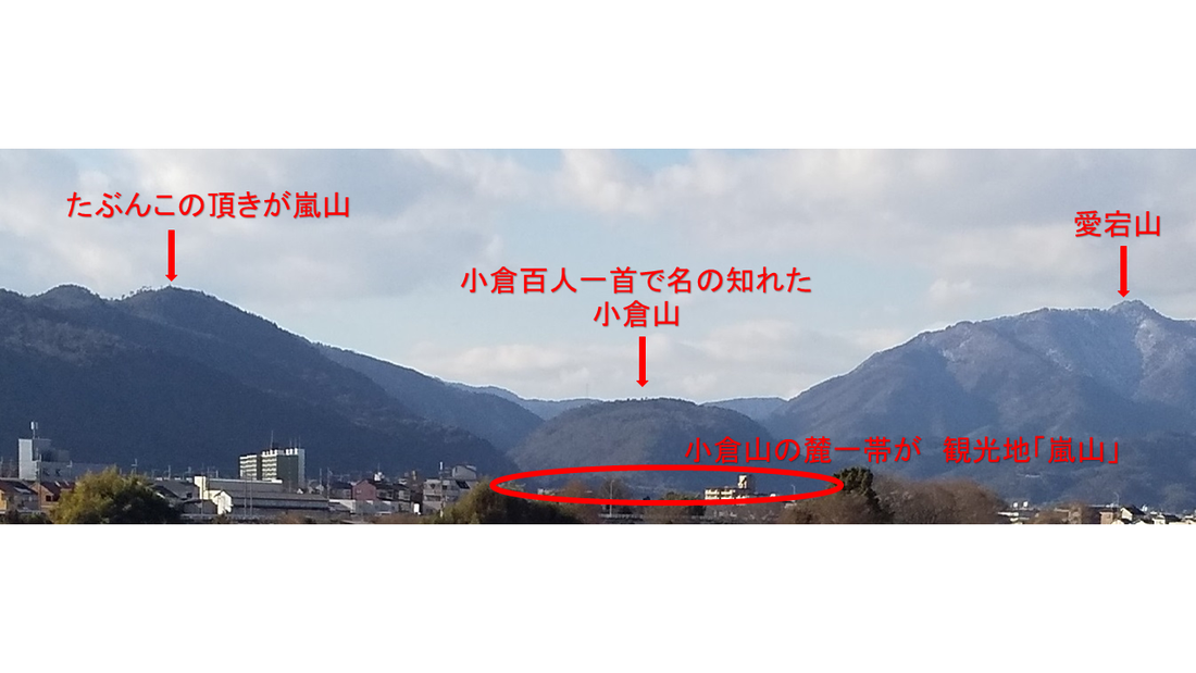 小倉山・・遠くから嵐山方面を見てみると・・