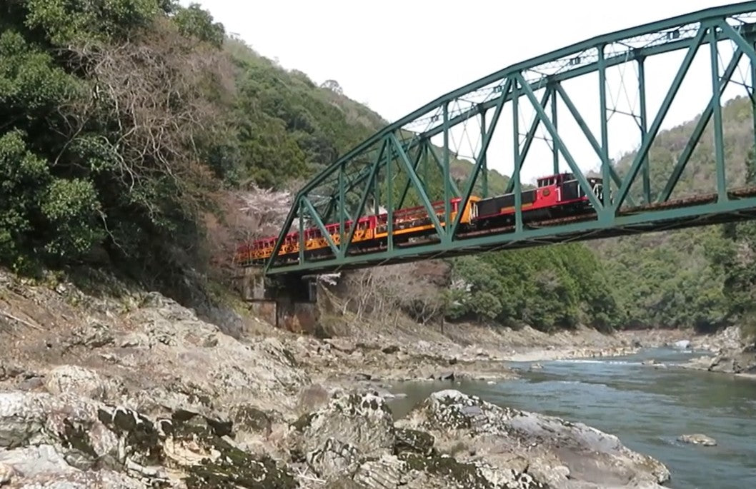 嵯峨野トロッコ列車の風景